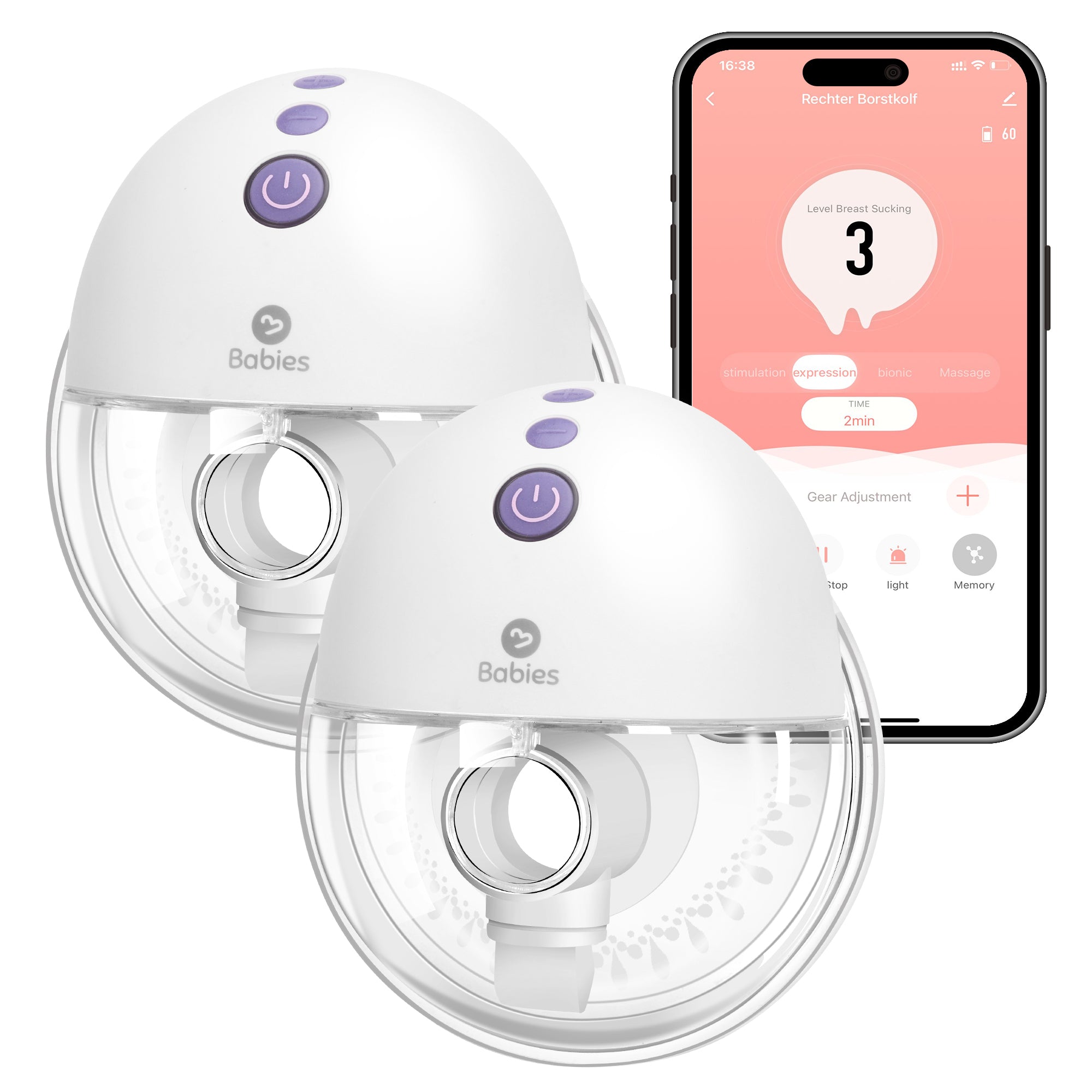 Draagbare Borstkolf Elektrisch met App Dubbel