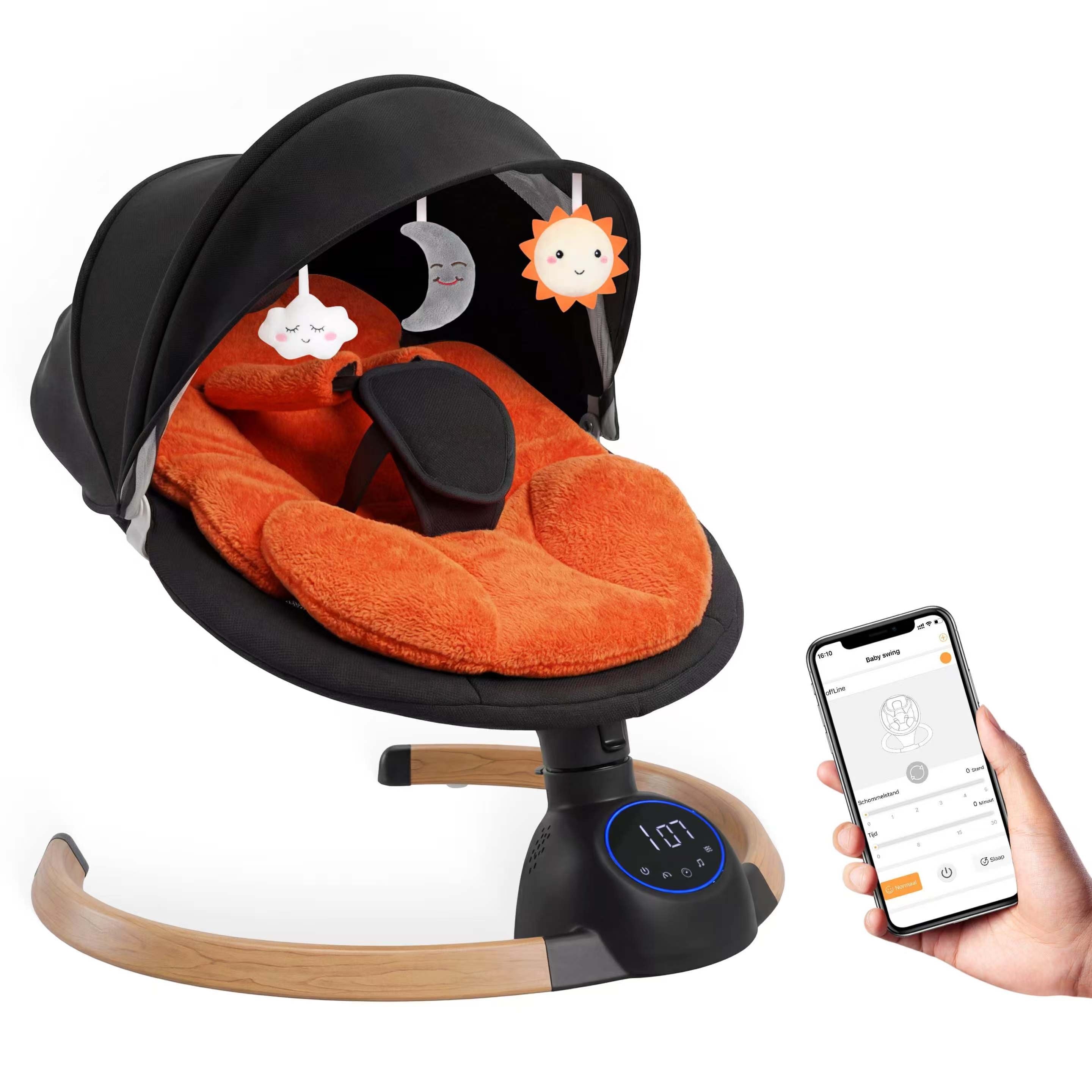 Baby Swing Elektrisch Babyschommel Wipstoel Oranje