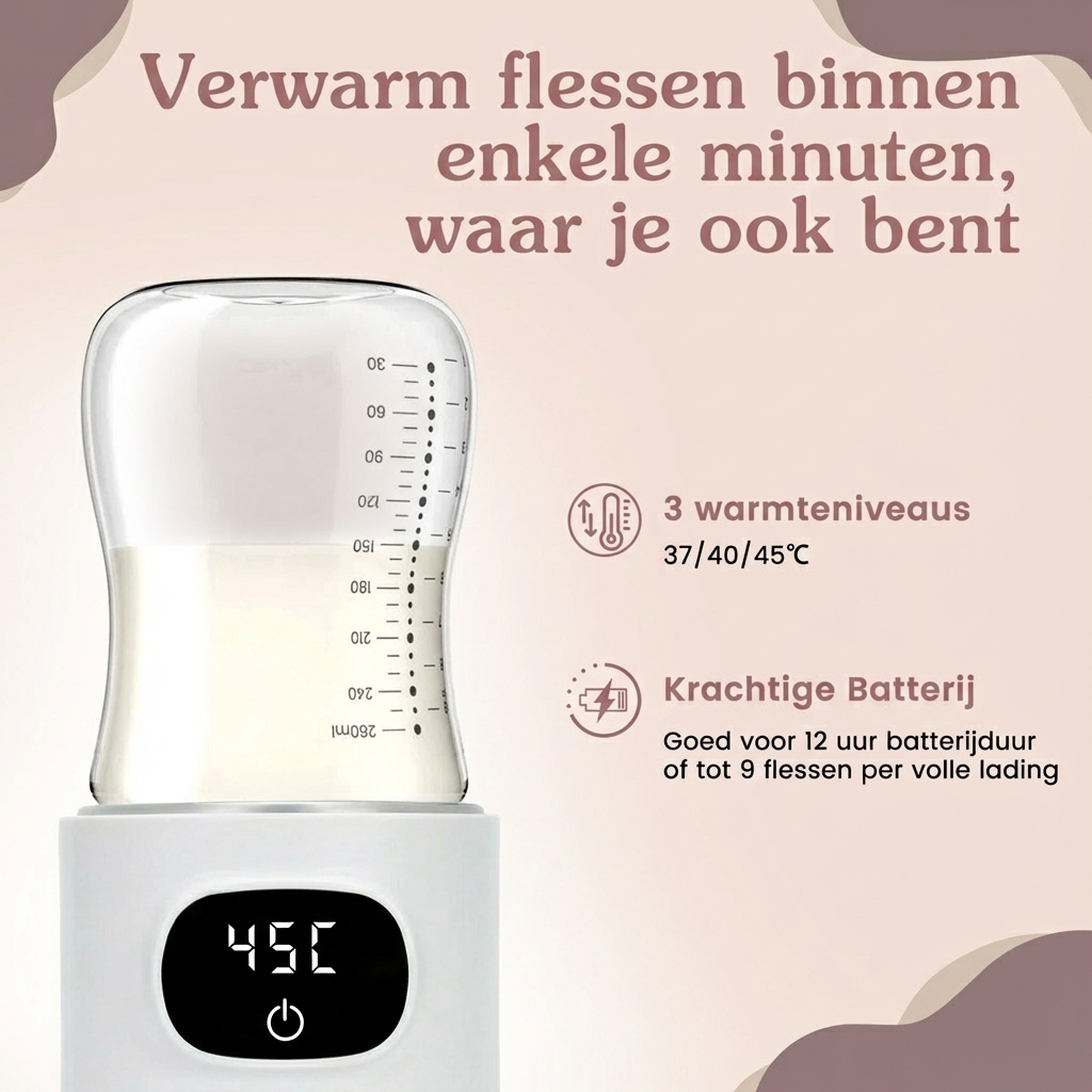 Draagbaar Flessenwarmer Draadloos Wit