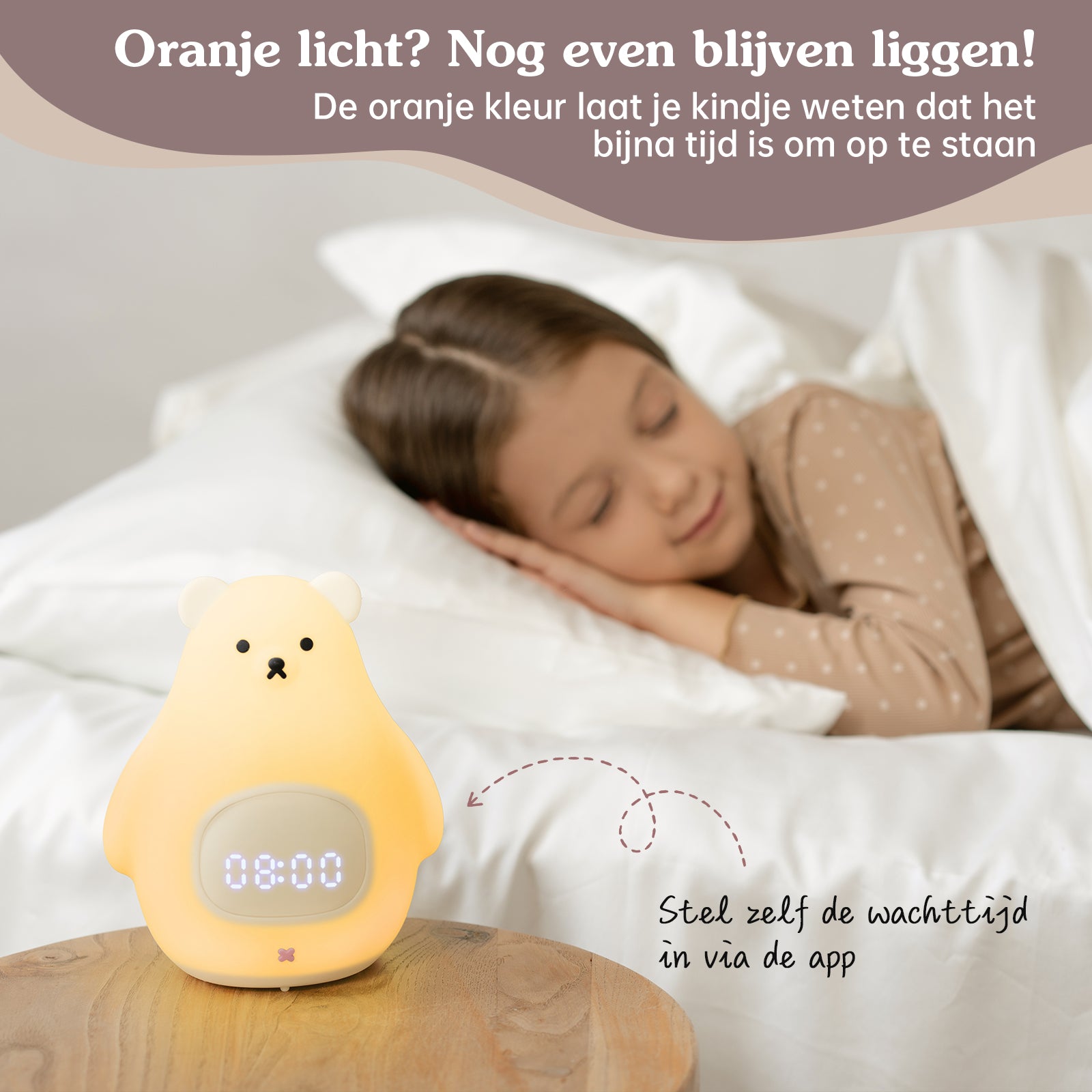 Slaaptrainer voor kinderen met app Beertje