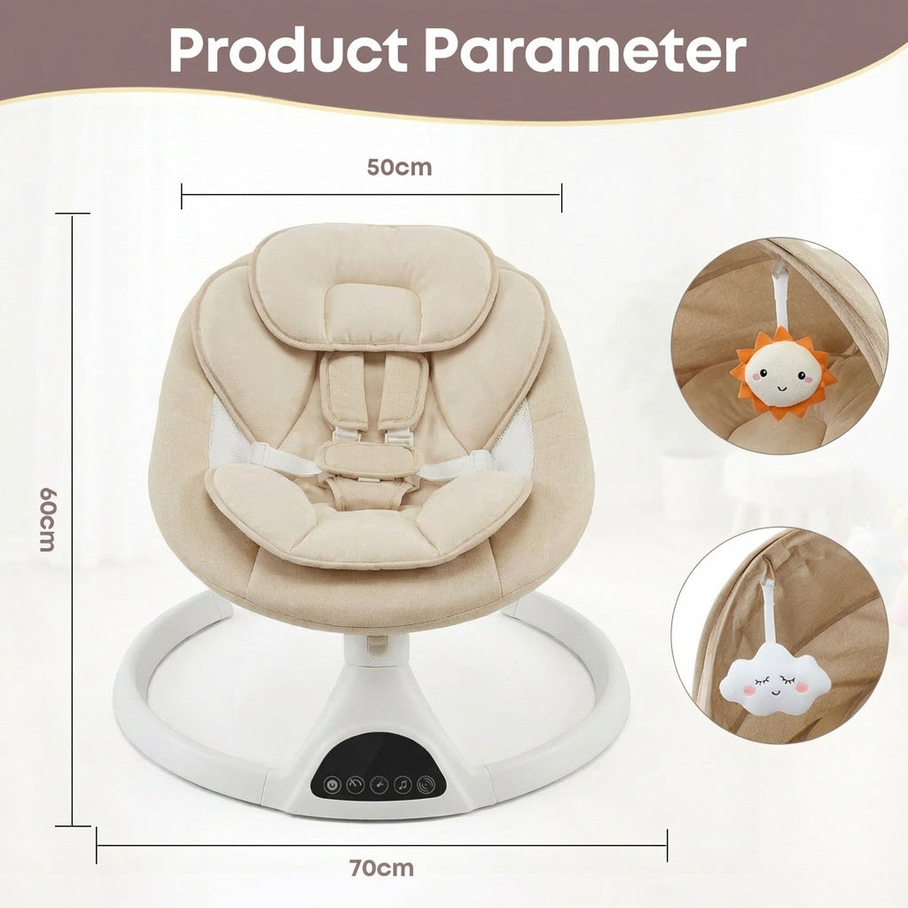 Baby Swing Elektrisch Babyschommel Wipstoel Beige