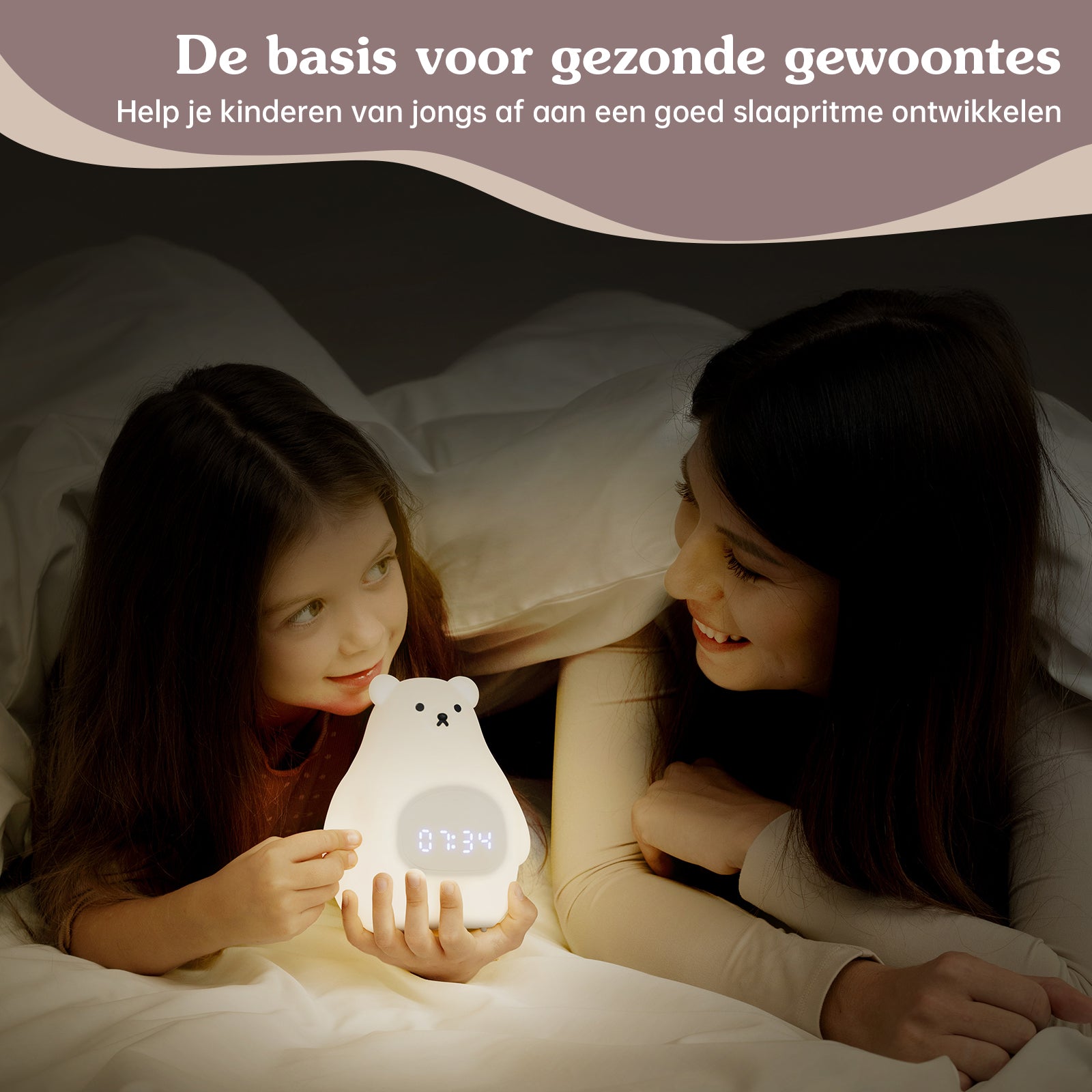 Slaaptrainer voor kinderen met app Beertje