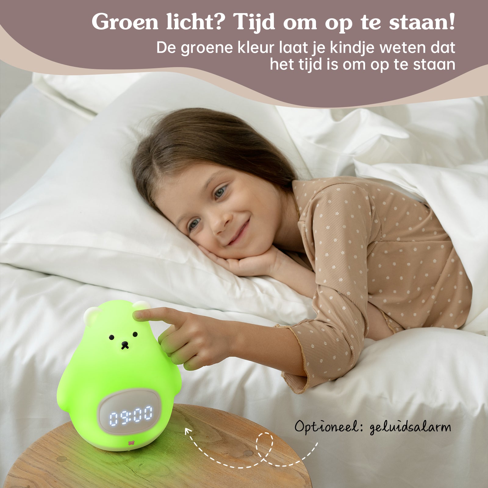 Slaaptrainer voor kinderen met app Beertje