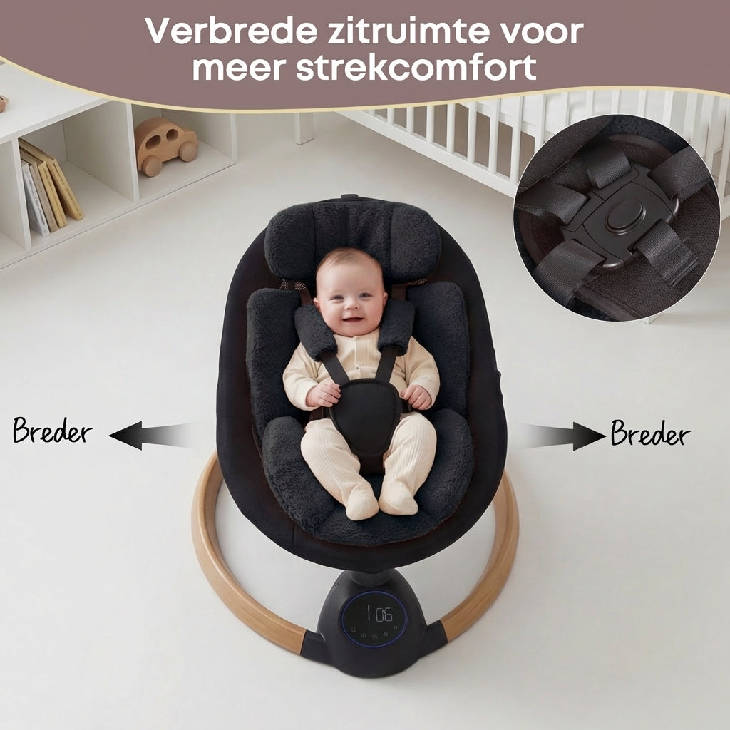 Baby Swing Elektrisch Babyschommel Wipstoel Zwart