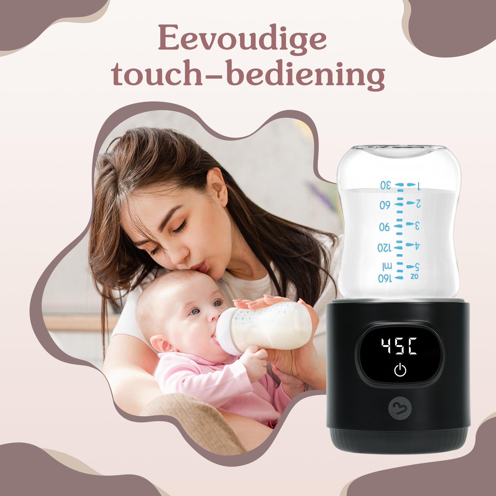 Draagbaar Flessenwarmer Draadloos Zwart