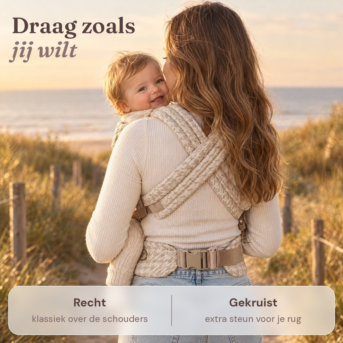 Ergonomische draagzak baby vanaf geboorte Beige