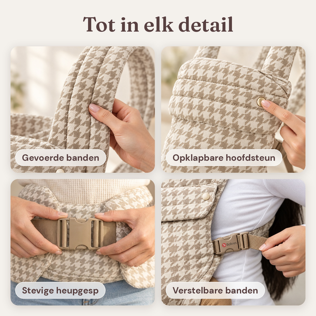 Ergonomische draagzak baby vanaf geboorte Beige