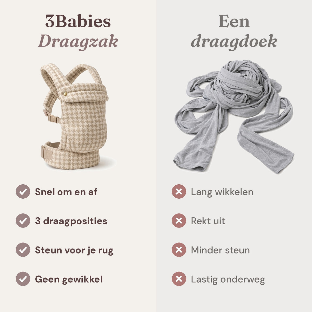 Ergonomische draagzak baby vanaf geboorte Beige