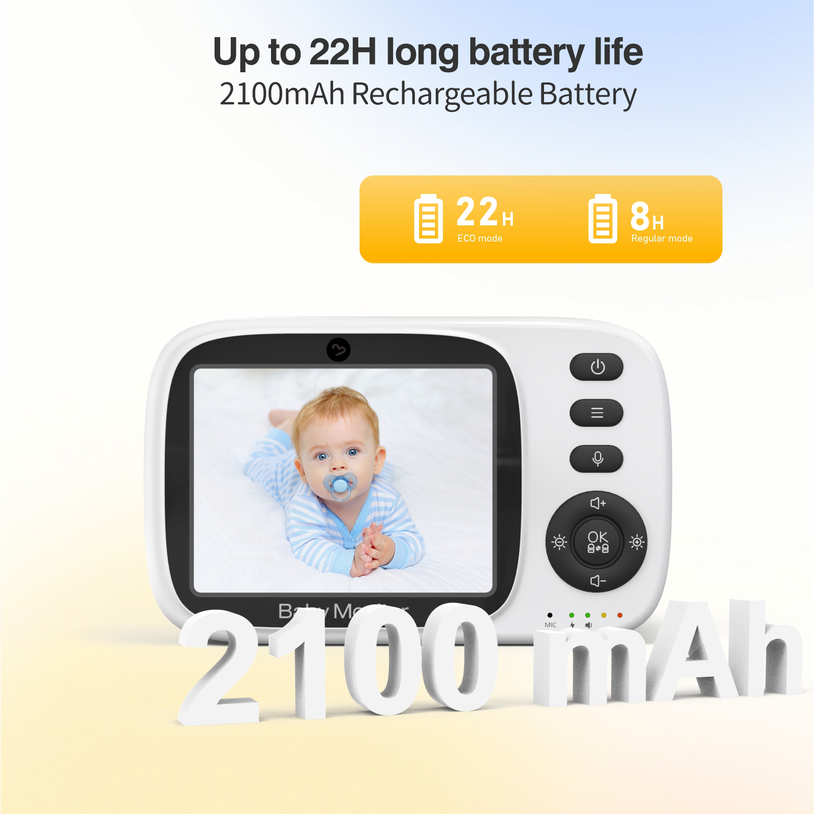 Babyfoon met camera Zonder WiFi 3.2 inch scherm