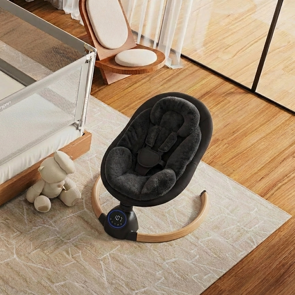 Baby Swing Elektrisch Babyschommel Wipstoel Zwart