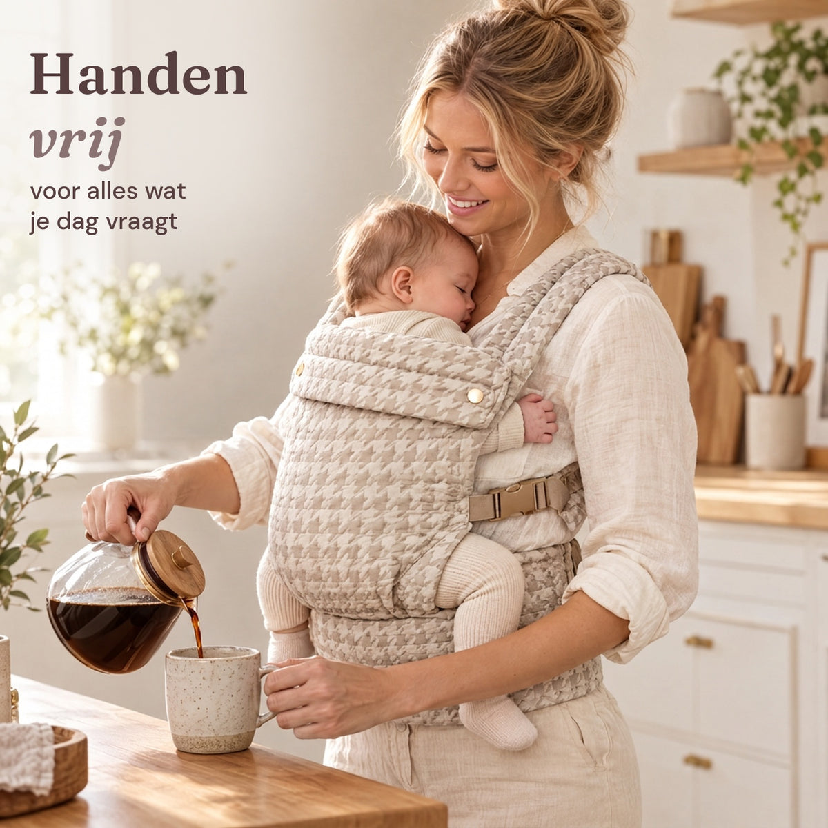 Ergonomische draagzak baby vanaf geboorte Beige