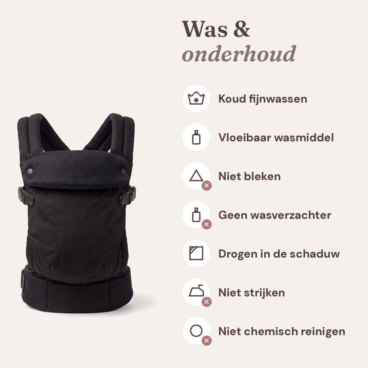 Ergonomische draagzak baby vanaf geboorte Zwart