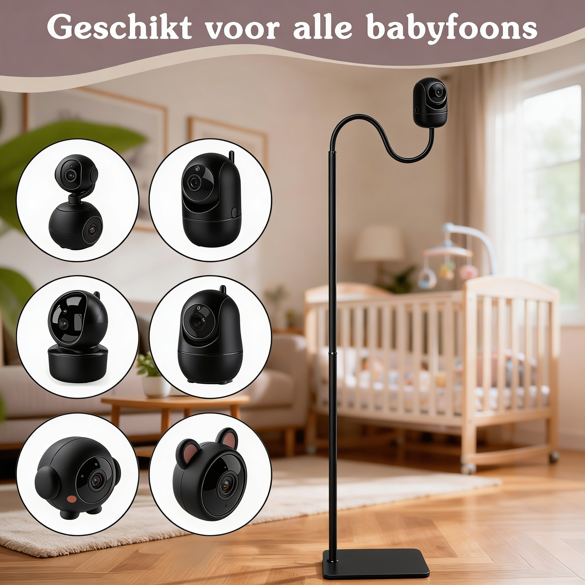Babyfoon Houder Statief Universeel Standaard Zwart