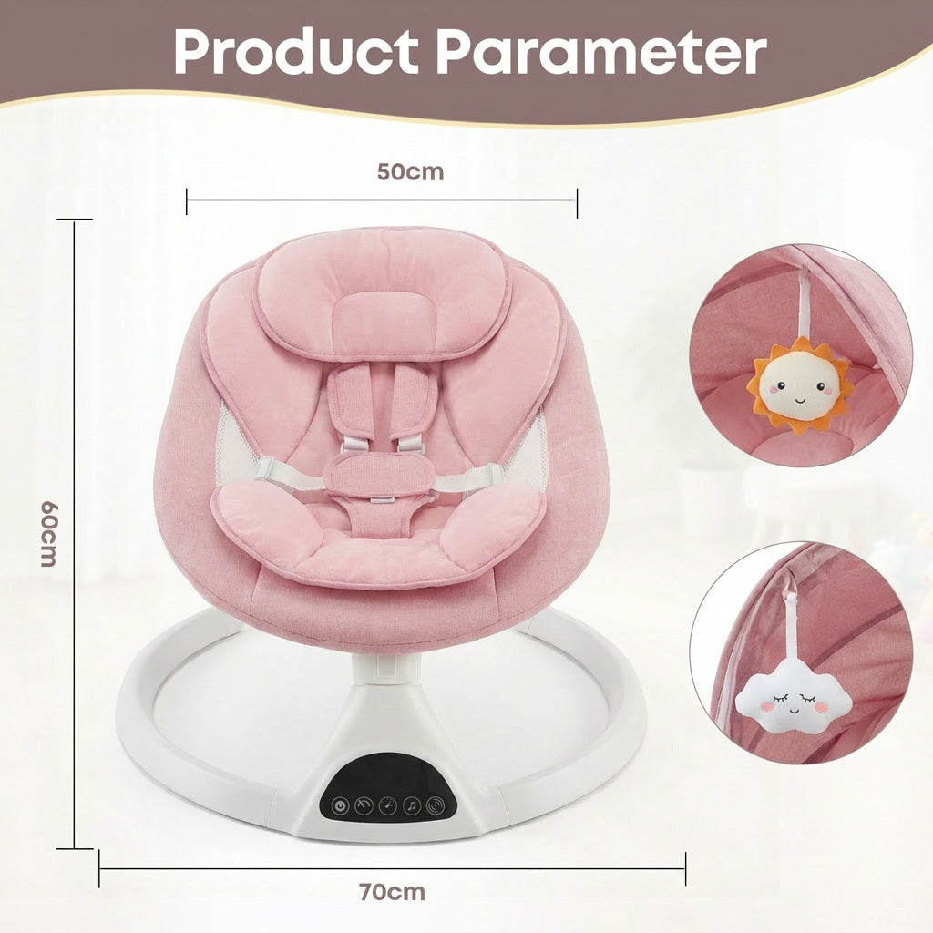 Baby Swing Elektrisch Babyschommel Wipstoel Roze