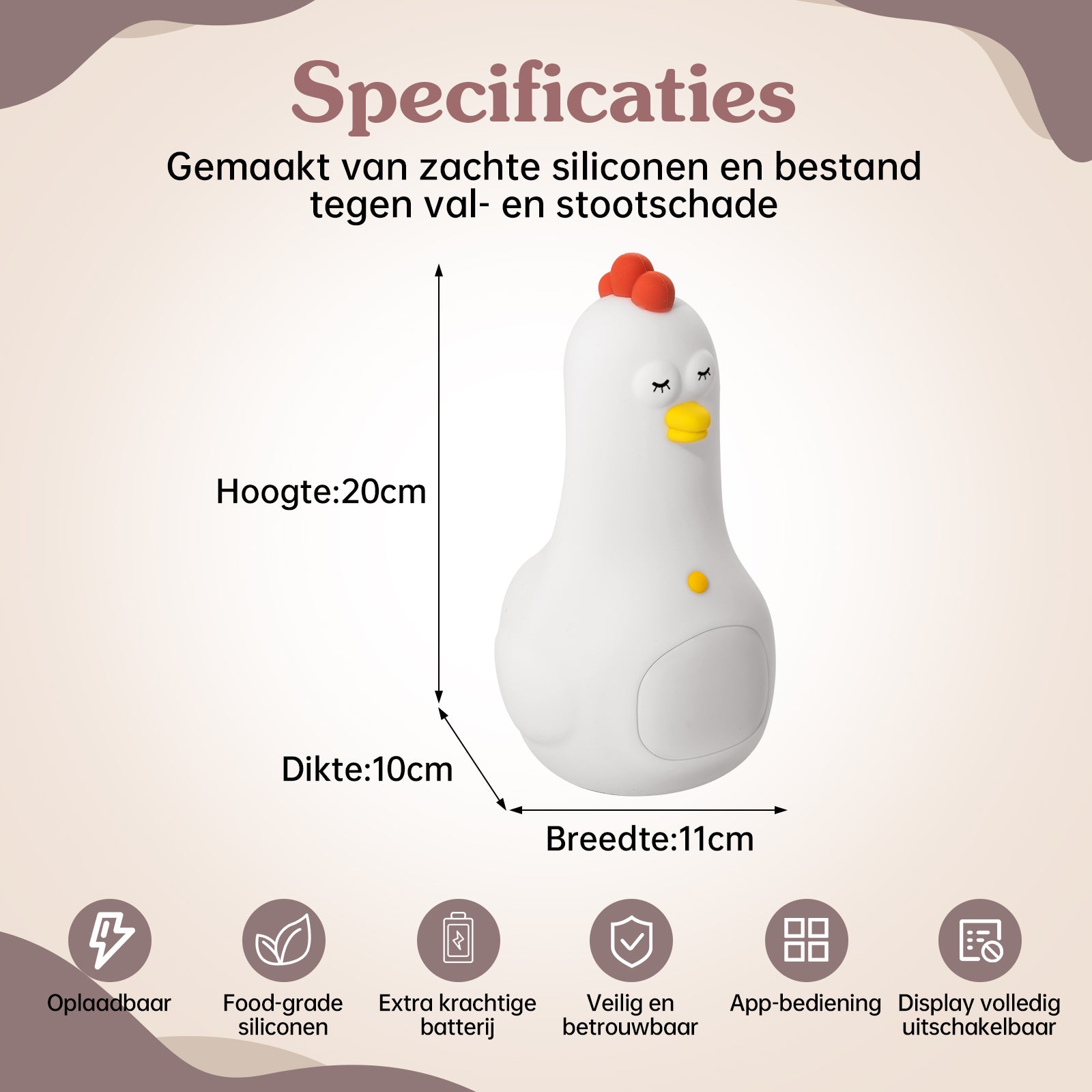 Slaaptrainer voor kinderen met app Kip