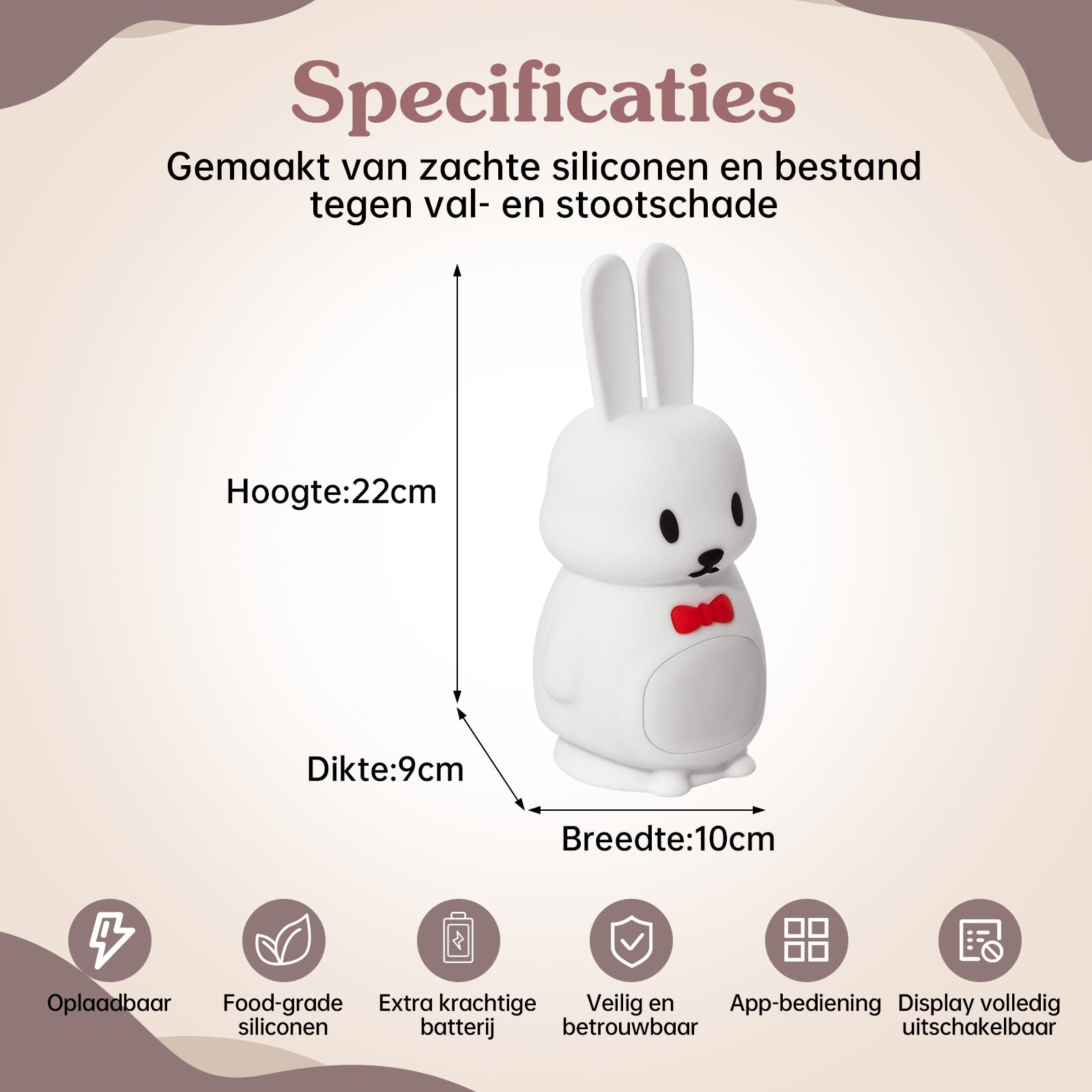 Slaaptrainer voor kinderen met app Konijntje