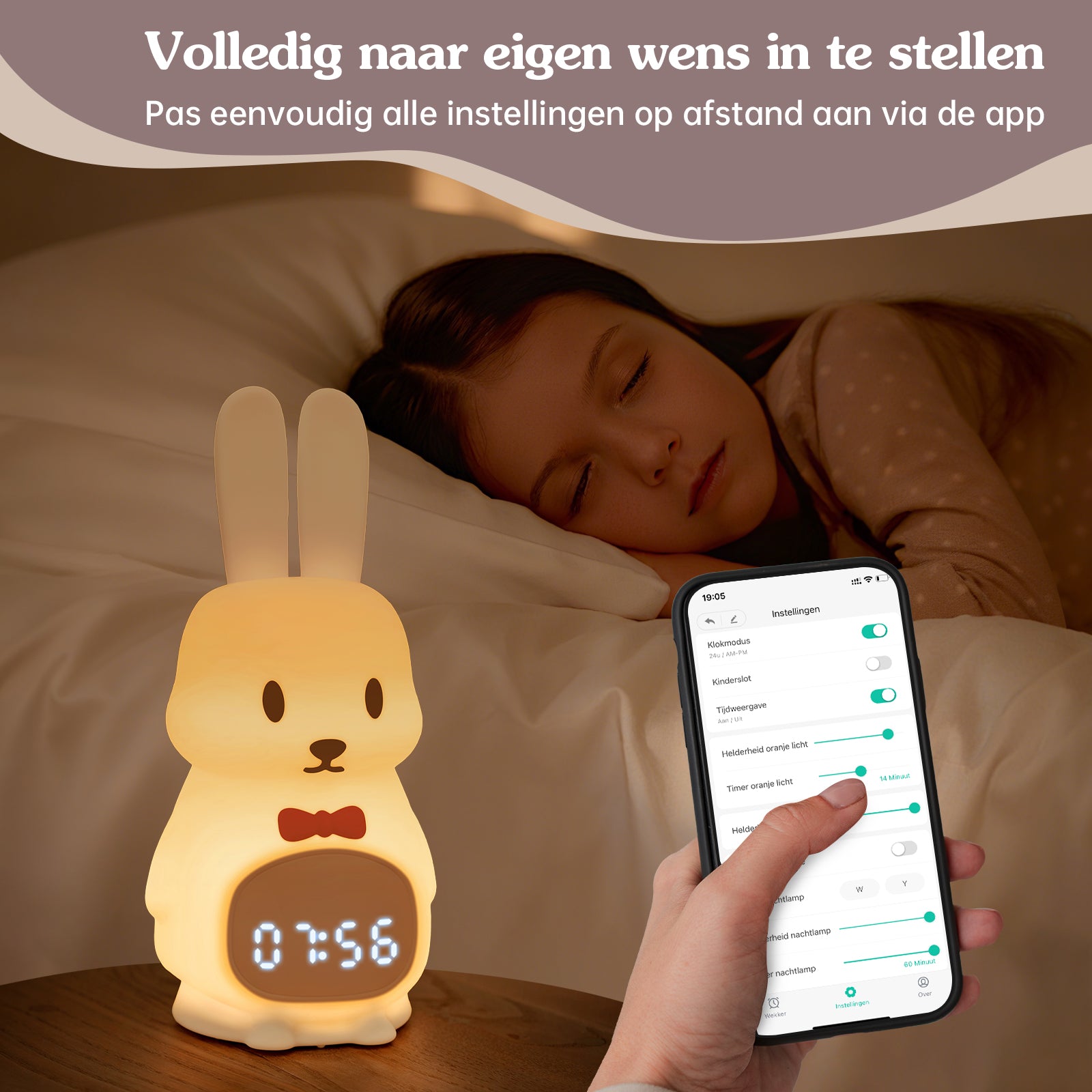 Slaaptrainer voor kinderen met app Konijntje