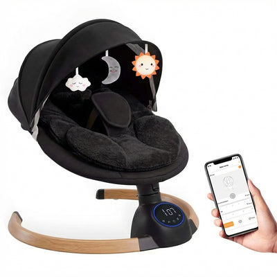 Baby Swing Elektrisch Babyschommel Wipstoel Zwart