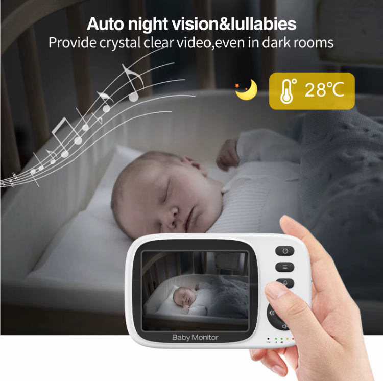 Babyfoon met camera Zonder WiFi 3.2 inch scherm